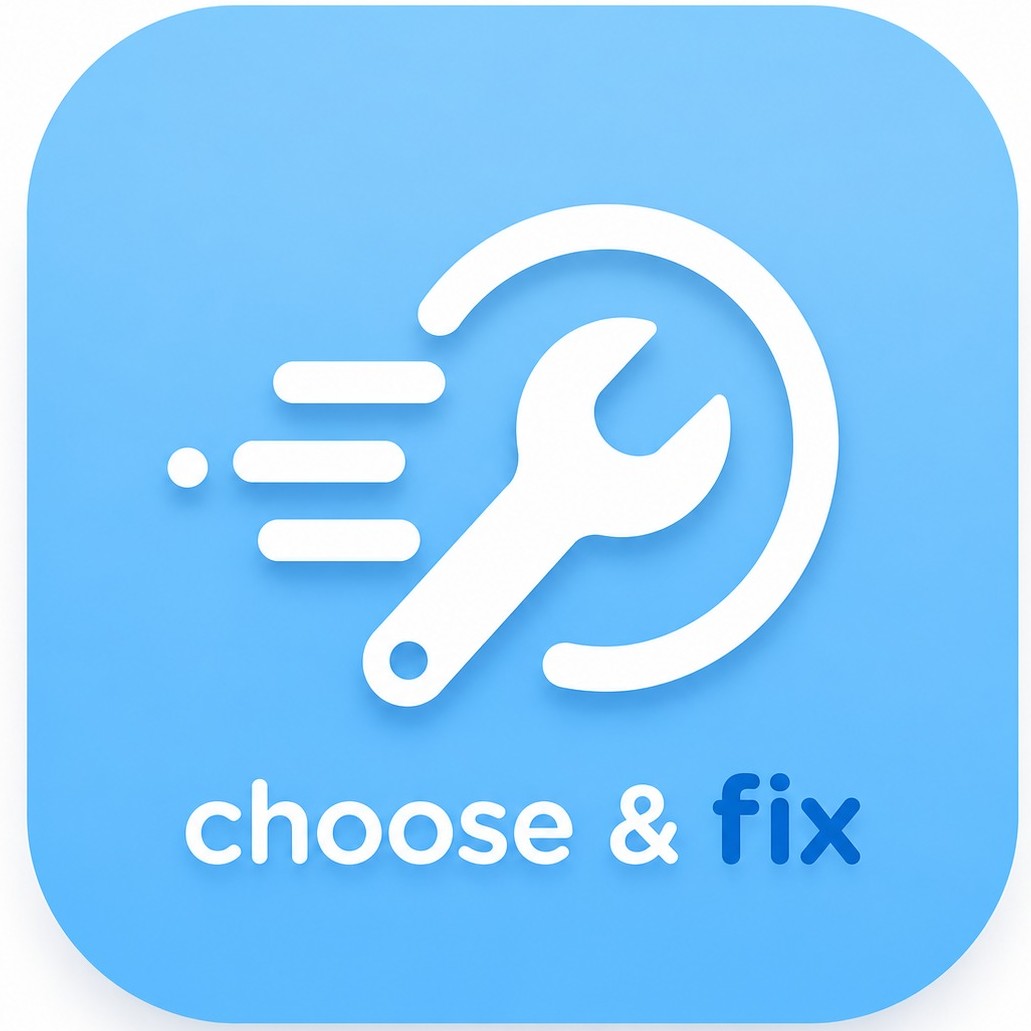 Choose & Fix wrench logo